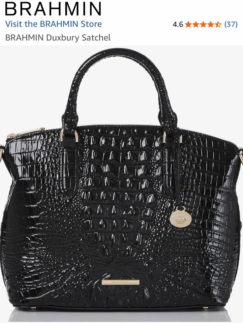 Brand New ! Brahmin Black Croc-Embossed Duxbury Satchel- Never Used